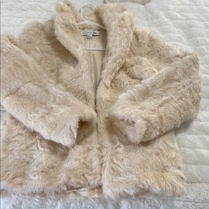 Forever 21 Cream Faux Fur Jacket